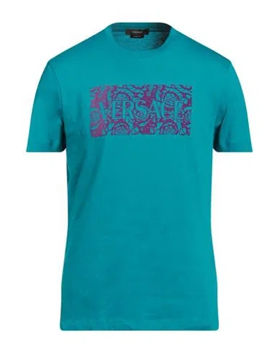 Versace Man T-shirt Deep Jade Size L Cotton In Green
