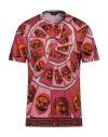 Versace Man T-shirt Fuchsia Size L Cotton In Pink