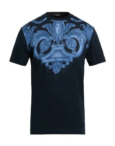 Versace Man T-shirt Midnight Blue Size L Cotton