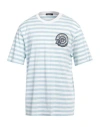 Versace Multicolored Nautical Stripe T-shirt In Blue