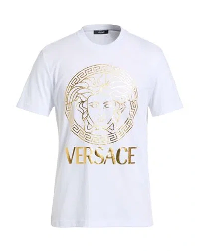 Versace Man T-shirt White Size L Cotton