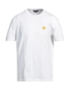 Versace White Crewneck T-shirt With Medusa Embroidery On The Front In Cotton Man In White