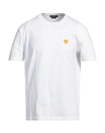 VERSACE VERSACE MAN T-SHIRT WHITE SIZE M COTTON, POLYESTER