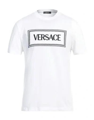 Versace Embroidered Logo T-shirt In White