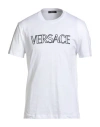 Versace Man T-shirt White Size L Cotton, Viscose