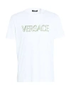 Versace Man T-shirt White Size L Cotton, Viscose, Polyester In White