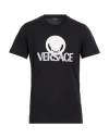 Versace Man T-shirt Black Size L Cotton In Pink