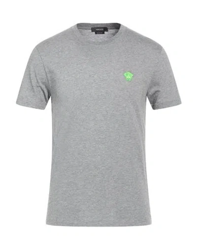 Versace Man T-shirt Grey Size S Cotton, Polyester In Gray