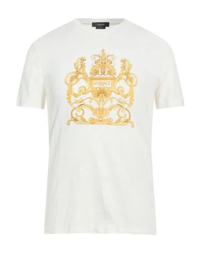 Versace Man T-shirt Ivory Size S Cotton In White