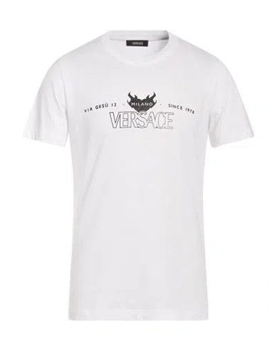 Versace Man T-shirt White Size L Cotton