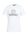 Versace Man T-shirt White Size L Cotton In Neutral
