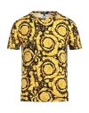 Versace Man Undershirt Yellow Size 34 Cotton, Elastane