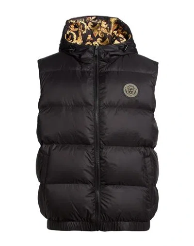 Versace Man Vest Black Size 44 Polyamide