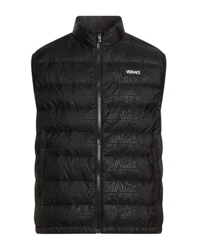 Versace Man Vest Black Size 50 Polyamide