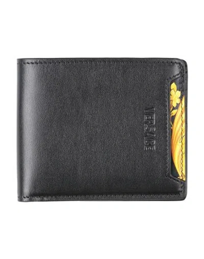 Versace Man Wallet Black Size - Calfskin