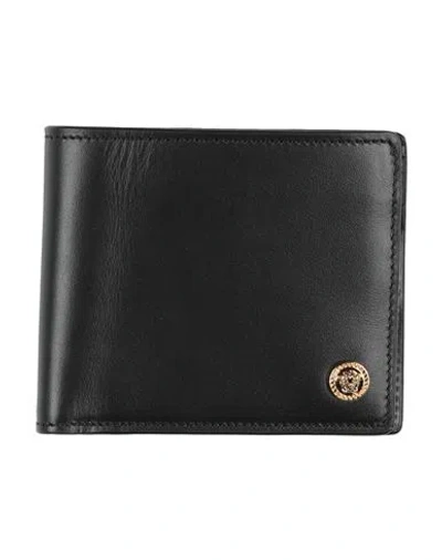 Versace Man Wallet Black Size - Cow Leather