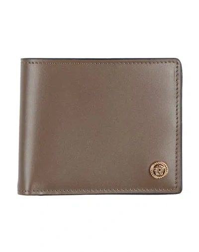 Versace Man Wallet Khaki Size - Calfskin In Sand