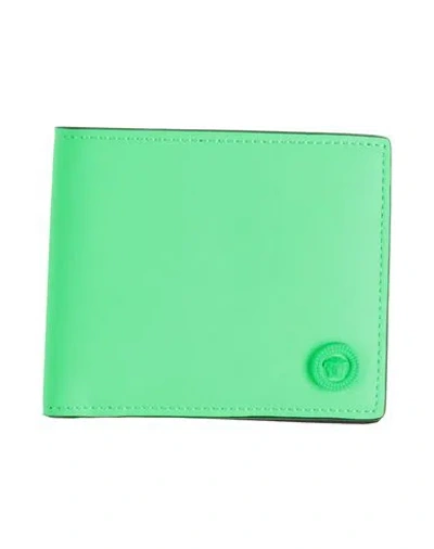 Versace Man Wallet Lime Green Size - Textile Fibers
