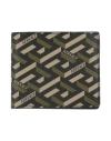 Versace Man Wallet Military Green Size - Leather