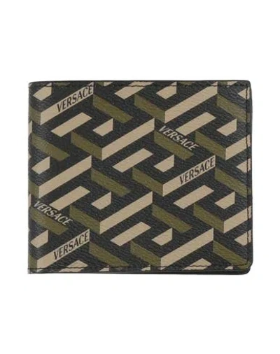 Versace Man Wallet Military Green Size - Leather