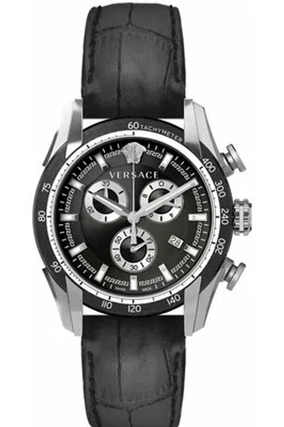 Pre-owned Versace Mans Wristwatch  Ve2i00121 Leather Black Ijp