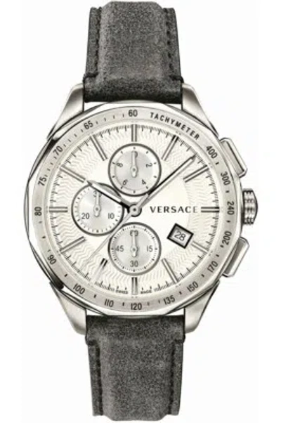 Pre-owned Versace Mans Wristwatch  Vebj00118 Leather Gray Ijp