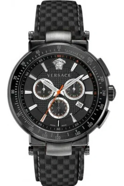 Pre-owned Versace Mans Wristwatch  Vefg02020 Leather Fabric Black Ijp
