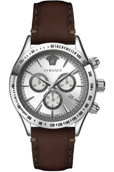Pre-owned Versace Mans Wristwatch  Vev700119 Leather Brown Ijp