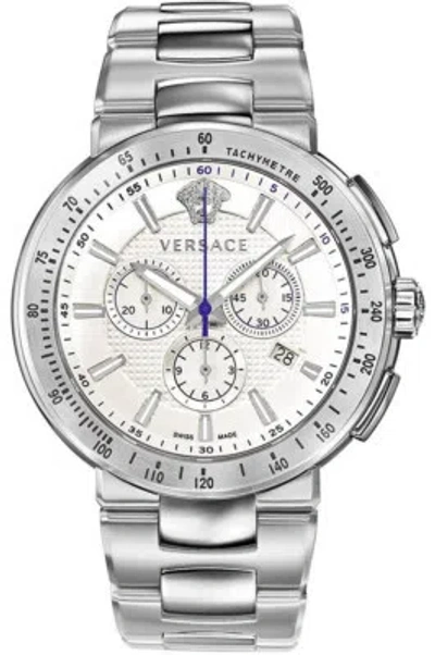 Pre-owned Versace Mans Wristwatch  Vfg090013 Steel Silver Color Ijp