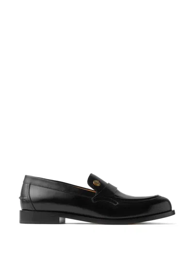 Versace Manu Leather Loafers In Animal Print