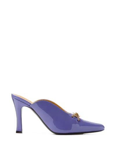 Versace Marisa Patent Mules 90 Mm In Purple
