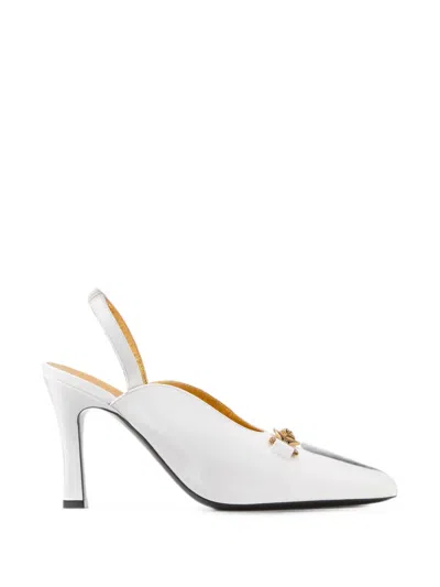 Versace Marisa Patent Slingbacks 90 Mm In White
