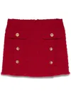 Versace Women's Heritage Tweed Mini Skirt In Maroon