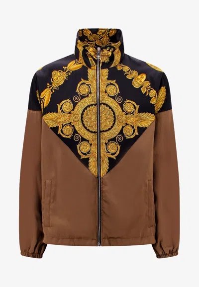 VERSACE MASCHERA BAROQUE PRINT ZIP-UP JACKET