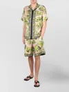 Versace Twill Silk Shorts Masks Print Detail