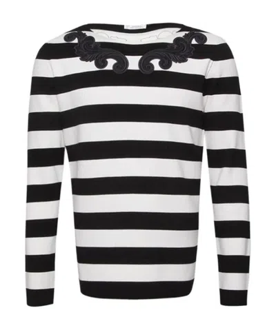 Versace Matching Color Round-neck Sweater In Black