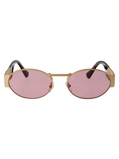 Versace Matte Gold Metal Sunglasses