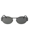 Versace Matte Gunmetal Metal Sunglasses In Gray