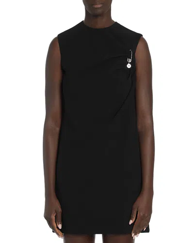 Versace Mini Dress In Satin With Safety Pin Dresses Black