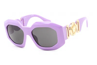 Pre-owned Versace Maxi Medusa Biggie Squared Sunglasses In Purple (ve4424u/536687)
