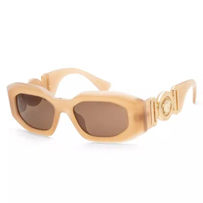Pre-owned Versace Maxi Medusa Biggie Sunglasses In Opaline Beige/dark Brown (ve4425u/546773)
