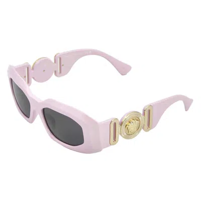 Pre-owned Versace Maxi Medusa Biggie Sunglasses In Pink/dark Grey (ve4425u/544087)
