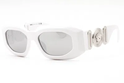 Pre-owned Versace Maxi Medusa Biggie Sunglasses/6g) In White/light Grey Mirror Silver (ve4425u/314