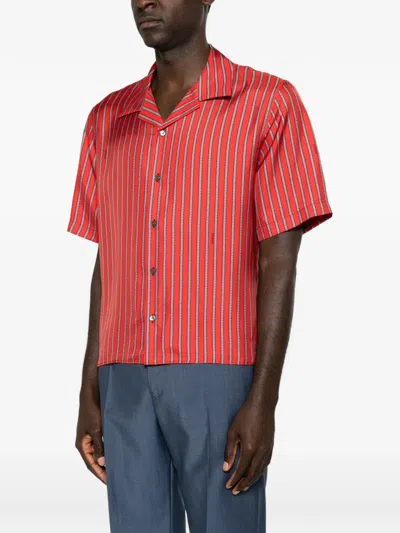 Versace Meandros-print Silk Shirt In White