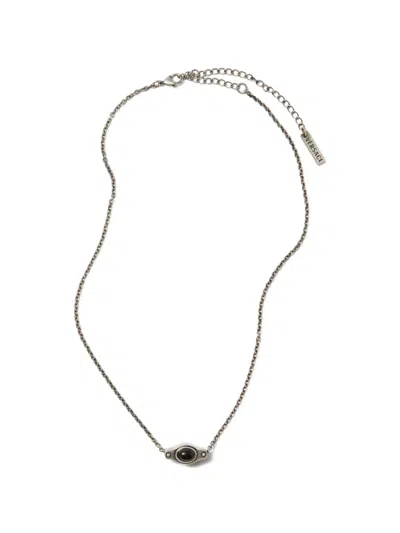 Versace Medallion Chain Necklace In Silver