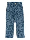 Versace Medallion-printed Jeans In Blue