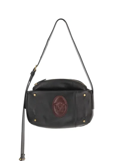 Versace Medallion Shoulder Bag In Black