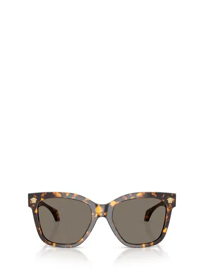 Versace Medallion Square-frame Sunglasses In Brown
