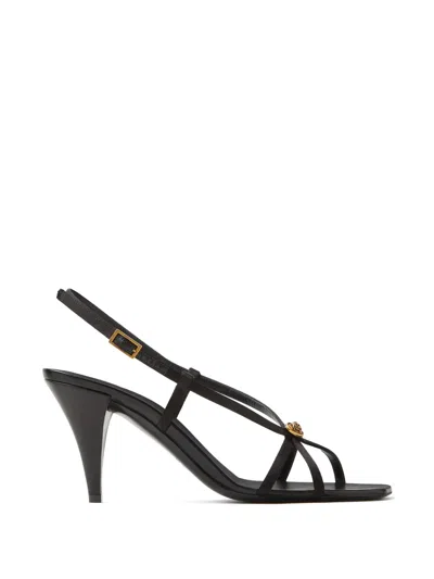 Versace Medallion Strappy Sandals In Black