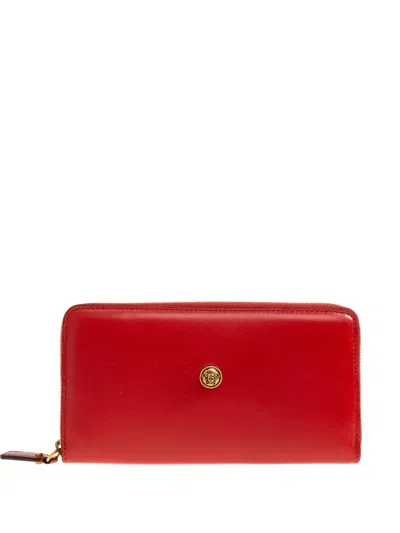 Versace Medallion Zip Wallet In Red